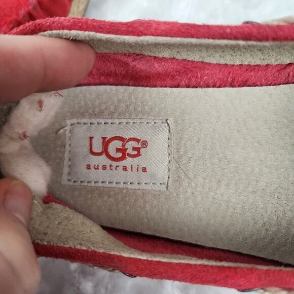 UGG Suede Moccasin Flats Red Size 5 - Picture 3 of 9